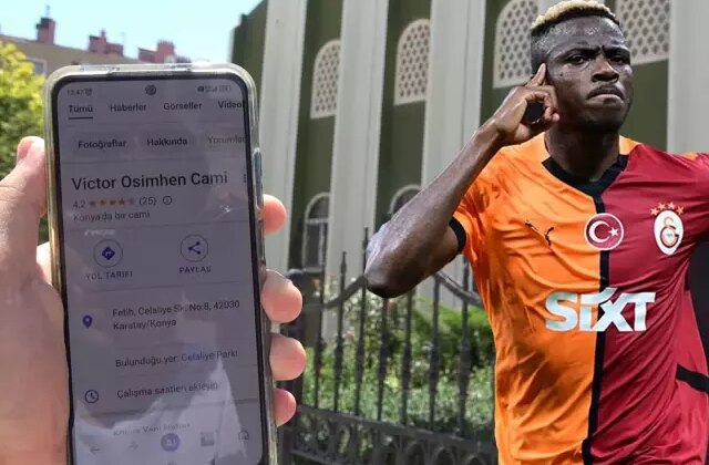 Konya’da bir caminin adı Google Haritalar’da “Victor Osimhen Camii” olarak değiştirildi