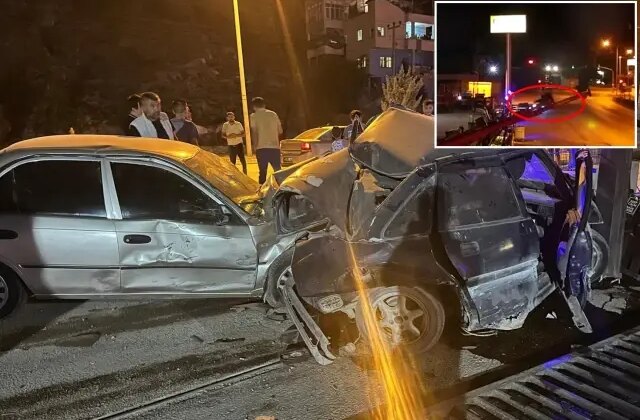 Direksiyon hakimiyetini kaybedip park halindeki araca çarptı
