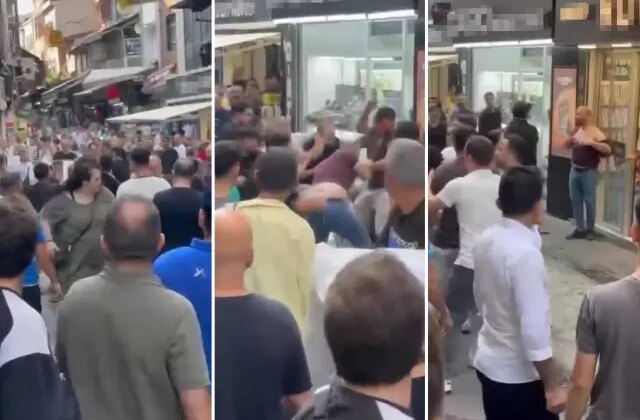 Küfür kavgasında esnaflar birbirine girdi! Çekpasla saldırdı