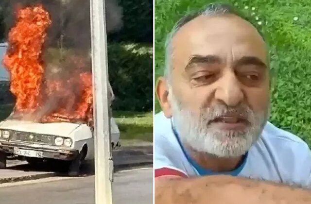 Meclis’in önünde araç yakan şahsın 16 suç kaydı çıktı! İşte yakalandığı an söyledikleri