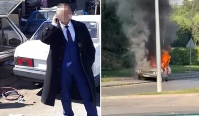 Meclis’in önünde beyaz Toros’u ateşe veren şahıs ‘Cinali Grubu’yla bağlantılı çıktı