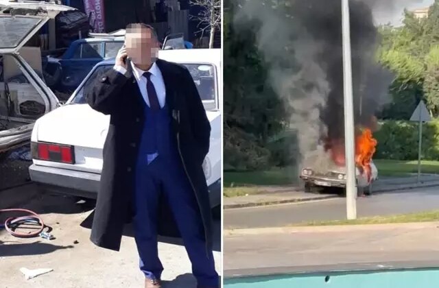 Meclis’in önünde beyaz Toros’u ateşe veren şahıs ‘Cinali Grubu’yla bağlantılı çıktı