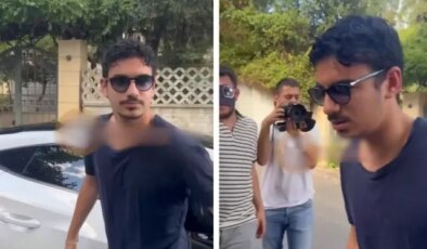Mehmet Ali Erbil’in oğlu babasının nikahına gelirken düşme tehlikesi geçirdi! İşte o anlar