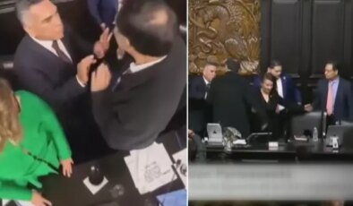 Meksika Senatosu’nda kavga! Muhalefet lideri başkana yumruk attı
