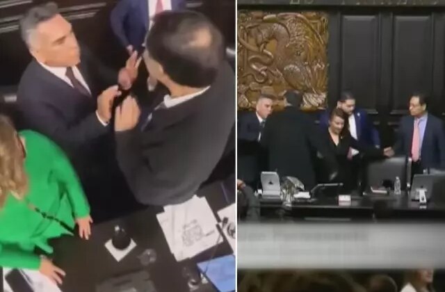 Meksika Senatosu’nda kavga! Muhalefet lideri başkana yumruk attı