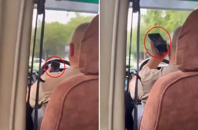 Minibüs şoförü yolculara aldırış etmeden cinsel içerikli film izledi