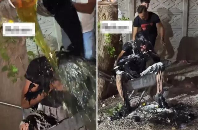 Nedeni evlendiği için değil! Gencin başından aşağıya ne bulduysa döktüler