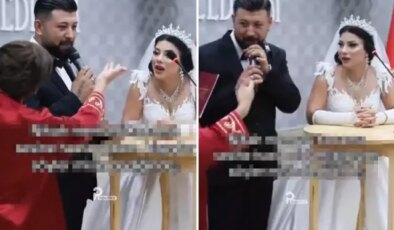 Nikah memurunun damattan isteği sonrası gelin şekilden şekile girdi