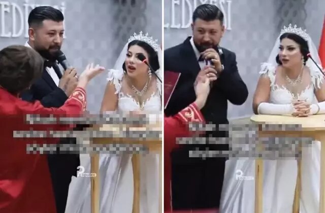 Nikah memurunun damattan isteği sonrası gelin şekilden şekile girdi