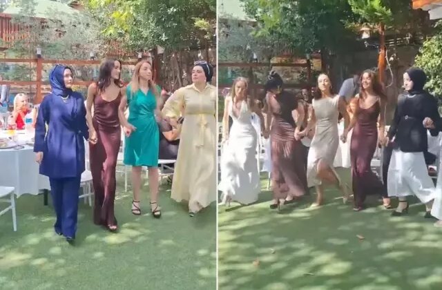 Nişanda horon şov: Hafsanur Sancaktutan ve Kubilay Aka piste çıktı