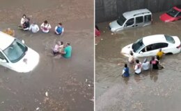 Denizli’de sağanak yağış hayatı felç etti, onlarca vatandaş alt geçitte mahsur kaldı