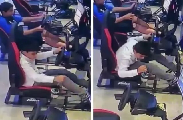 Oyuna kendini fazla kaptırınca, vites kolunu kırdı