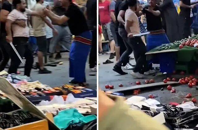 Pazarcılar arasında döner bıçaklı ‘poşet’ kavgası: 1 polis yaralandı
