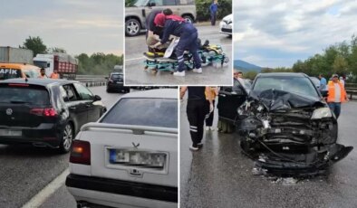 TEM Otoyolu’nda 10 araç birbirine girdi