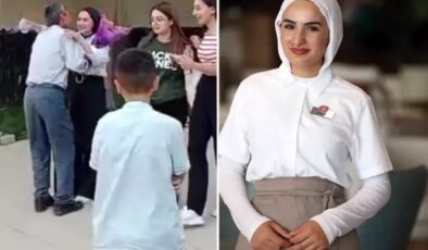 Sınav çıkışı babasının çiçeklerle karşıladığı Çimen, hayallerine kavuştu