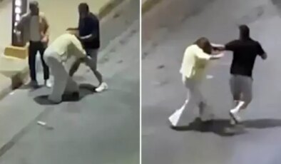 Sokak ortasında dövdüğü kadını saçından sürükleyerek arabaya bindirdi
