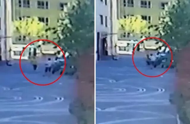 Tartıştığı kocasını bıçakla yaraladı; o anlar kamerada