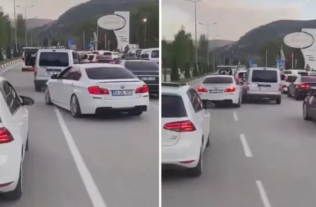 Tek derdi konvoyda öne geçmek! Yaptığı hareket ise akılalmaz