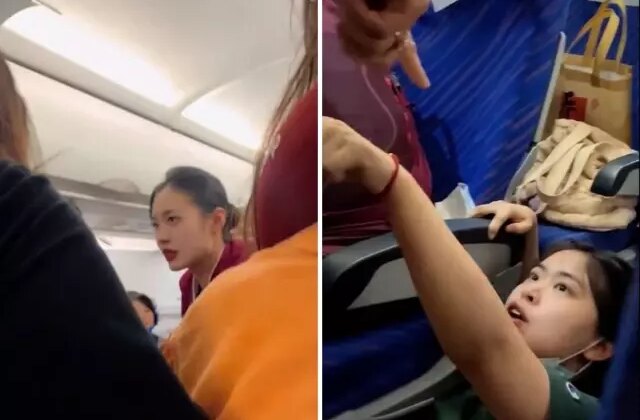 Uçakta koltuğunu tekmeleyen çocuğu uyaran kadın saldırıya uğradı