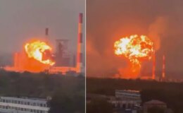 Ukrayna’dan Rus tesisini vurdu! Şiddetli patlama kamerada