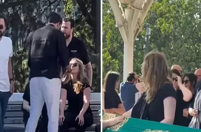 Ünlü oyuncu Hayal Köseoğlu, babasını son yolculuğuna uğurladı