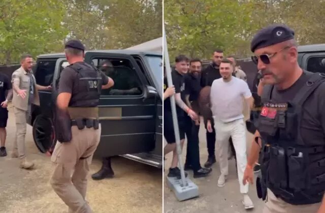 Ünlü rapçi Blok3 koruma ordusuyla konser alanına girdi