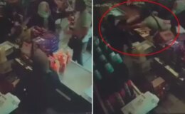 Ürünü müşteriye fırlattı, müşteri kasiyere yumrukla saldırdı