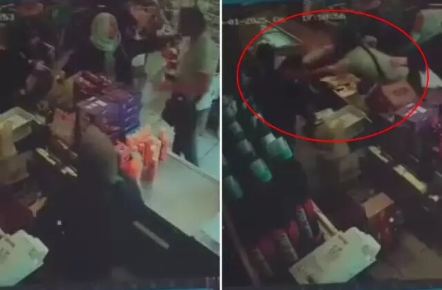 Ürünü müşteriye fırlattı, müşteri kasiyere yumrukla saldırdı