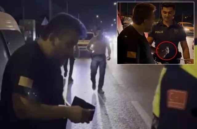 Uygulama noktasında ilginç anlar: Polis de salaktı zaten görmeyecekti bunu