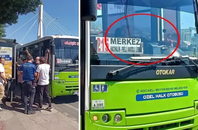 Yolcusunu demir sopa ile kovaladı, polisleri görünce bıçağını boynuna dayadı