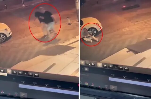 Yolda gördüğü adama yumruk atıp yürümeye devam etti