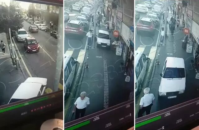 Yolu bıraktı, kaldırımdan ilerledi