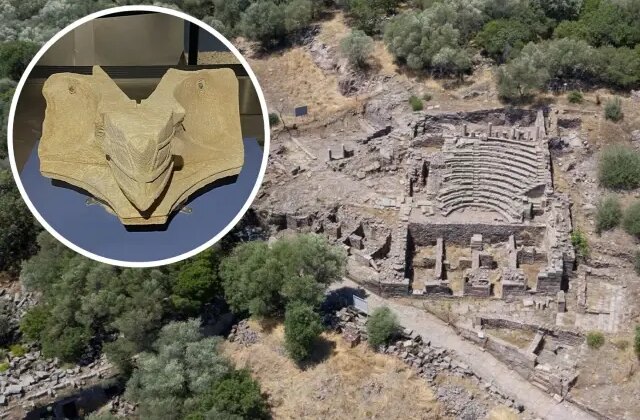 Aigai Antik Kenti’nde 2 bin 200 yıllık güneş saati bulundu