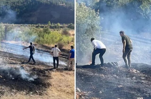 AK Parti milletvekilleri Karabük’teki yangına anında müdahale etti