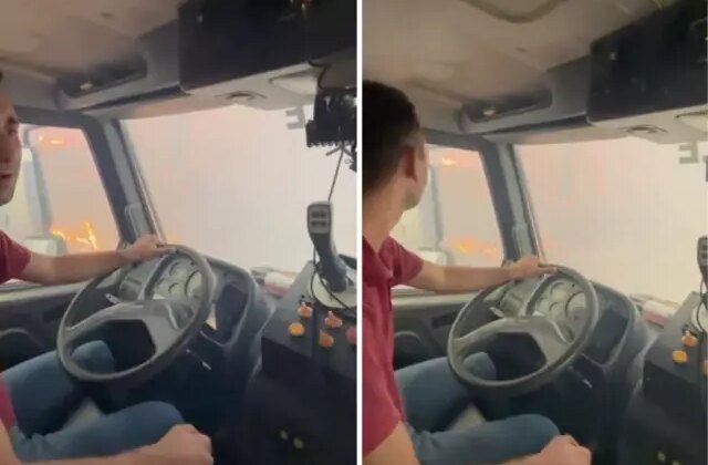 Alevlerin arasında dehşeti yaşadılar! İşte o anlar