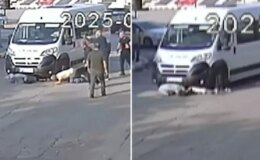 Anne ve oğlu minibüsün altında kaldı