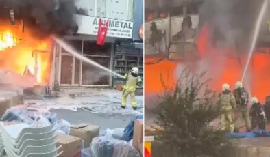 İstanbul’un göbeğinde büyük yangın! 17 iş yeri ağır hasar gördü