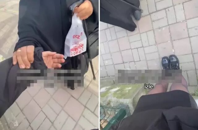 Çarşaflı bir kadın, etek giyen genç kız ile tartıştı: Evin nerede, gel gidelim