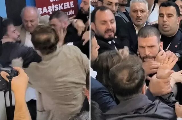 CHP kongresi karıştı, tekme ve tokatlar havada uçuştu