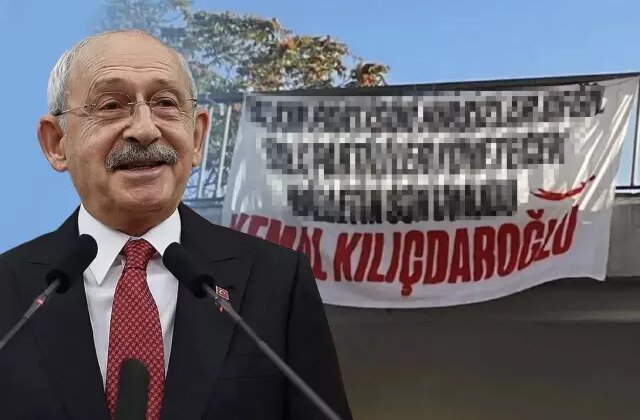 CHP’nin Kadıköy mitingi öncesi üst geçide “Kılıçdaroğlu” pankartı asıldı