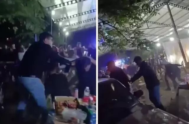 En mutlu günlerinde başlarına gelene bakın! Masalar sandalyeler havada uçuştu