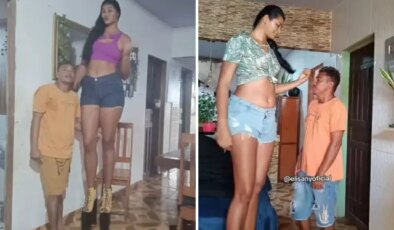 Eşiyle boy farkına meydan okudu: ‘Jigantizm’ hastalığı genç modeli mutluluğa götürdü