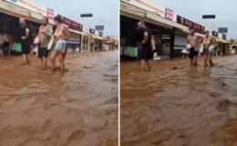 Fethiye’yi sel vurdu! Ölüdeniz Çarşısı’nda yollar göle döndü
