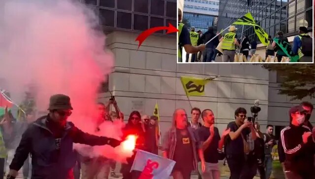 Fransa yanıyor! Sendika üyeleri ekonomi ve maliye bakanlığı binasını bastı