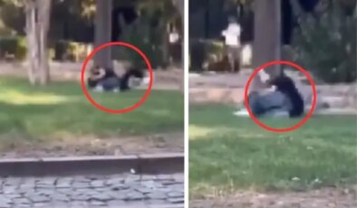 Gencecik kızlar saç başa kavga etti, çevredekiler film izler gibi seyretti