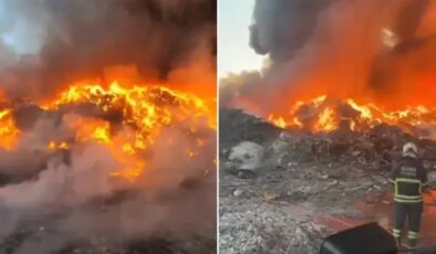 Geri dönüşüm fabrikasında yangın! Yoğun duman şehir merkezinden görülüyor
