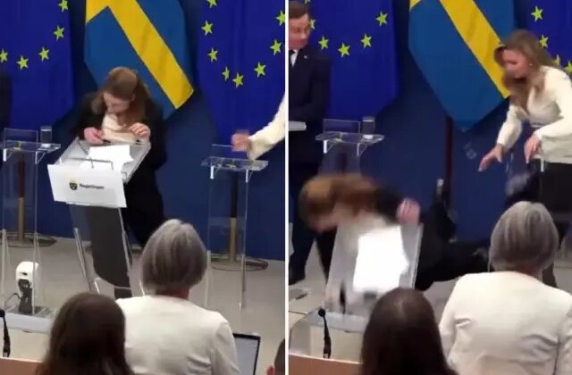 İsveç Sağlık Bakanı Elisabet Lann, basın toplantısı sırasında bayıldı