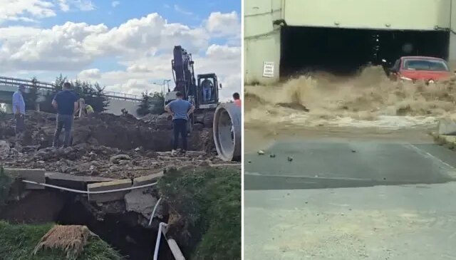 İSKİ’nin çalışması sırasında boru patladı, AVM otoparkını su bastı! Araçlarını zor kurtardılar