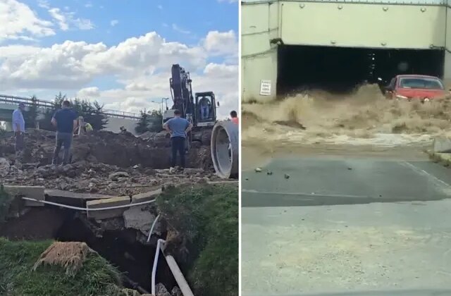 İSKİ’nin çalışması sırasında boru patladı, AVM otoparkını su bastı! Araçlarını zor kurtardılar