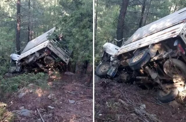 Kamyonet 60 metrelik uçuruma yuvarlandı, sürücü hayatını kaybetti